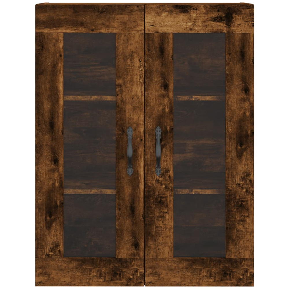 vidaXL 2 Glass Door Smoked Oak Wall Mounted Cabinet Image 7