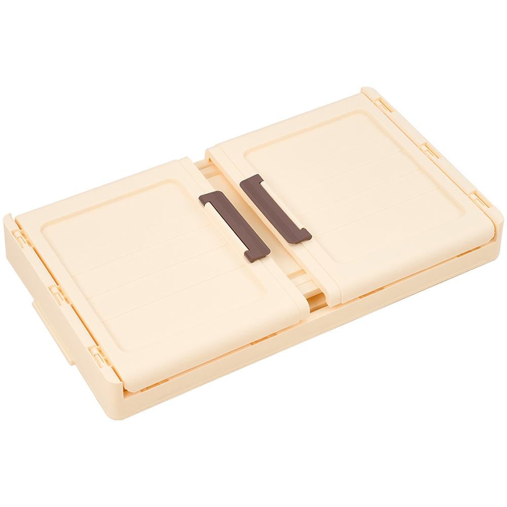 Living and Home 3-Tier Cream Foldable Storage Cabinet with Castors Image 3