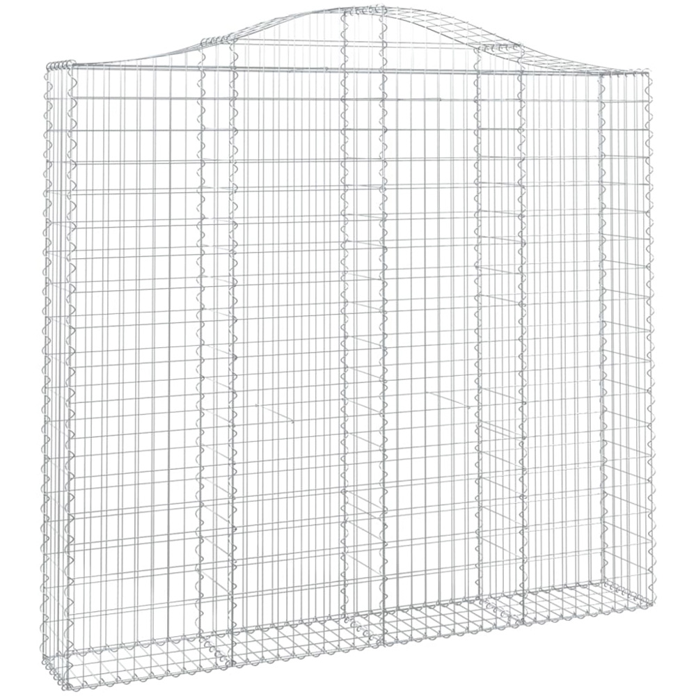 vidaXL Silver Galvanised Iron Arched Gabion Basket 200 x 30 x 180/200cm 10 Pack Image 1