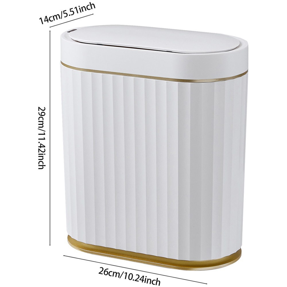 Living and Home White and Gold Smart Sensor Rubbish Bin 7L Image 8