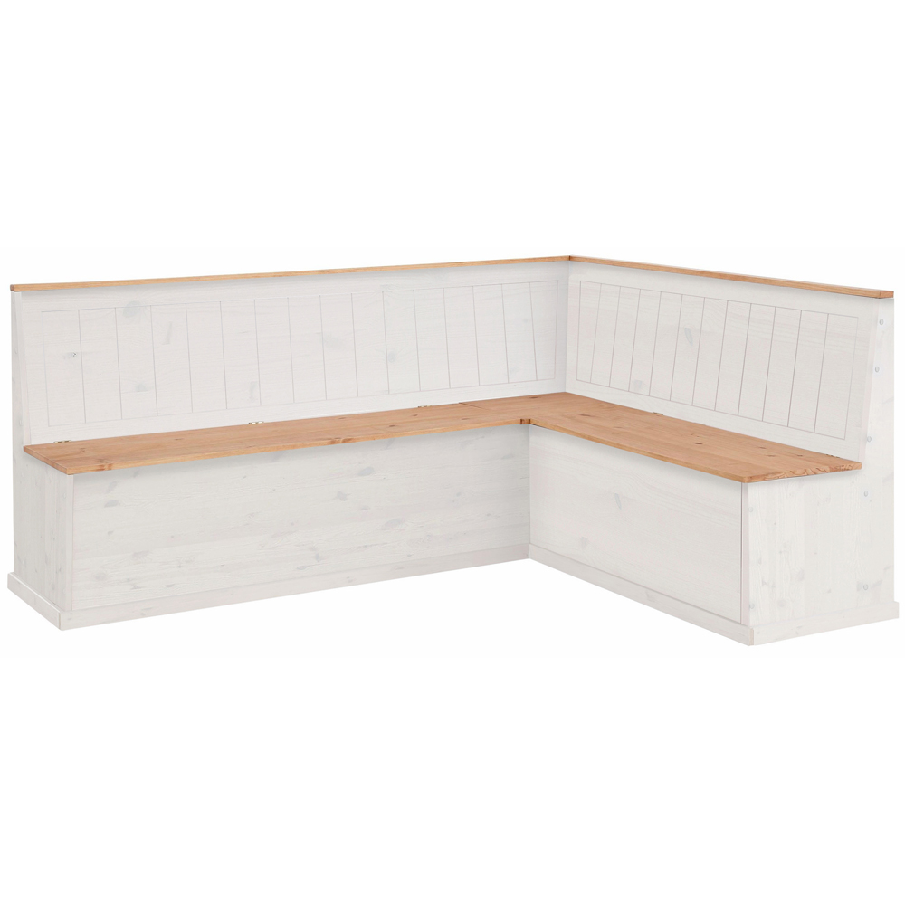 Loft24 Sara 4 Seater White Solid Pine Wood L-Shaped Corner Kitchen Bench Image 2