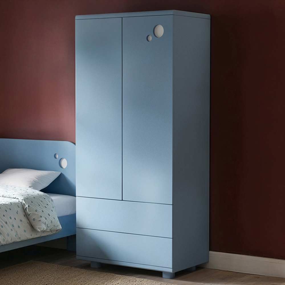 Flair Livana 2 Door 2 Drawer Blue Wardrobe Image 1