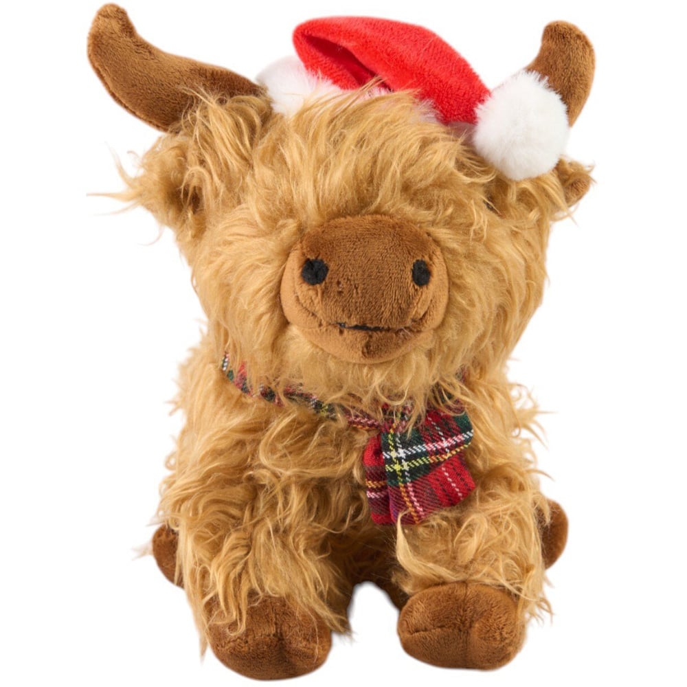 Festive Highland Cow Doorstop Brown Image 1