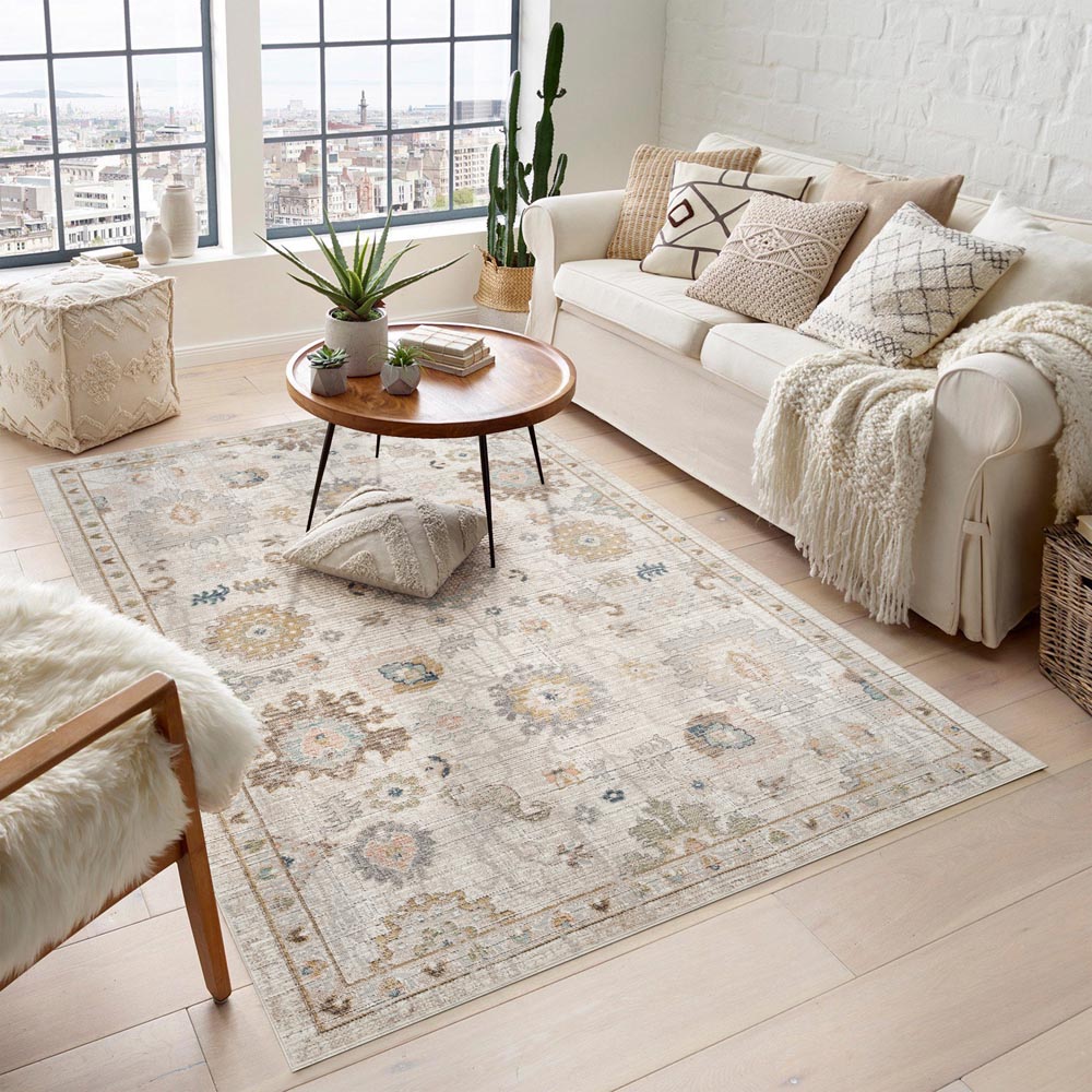 Desire Rugs Maia Beige Lagoon Floral Non Slip Rug 160 x 240cm Image 2