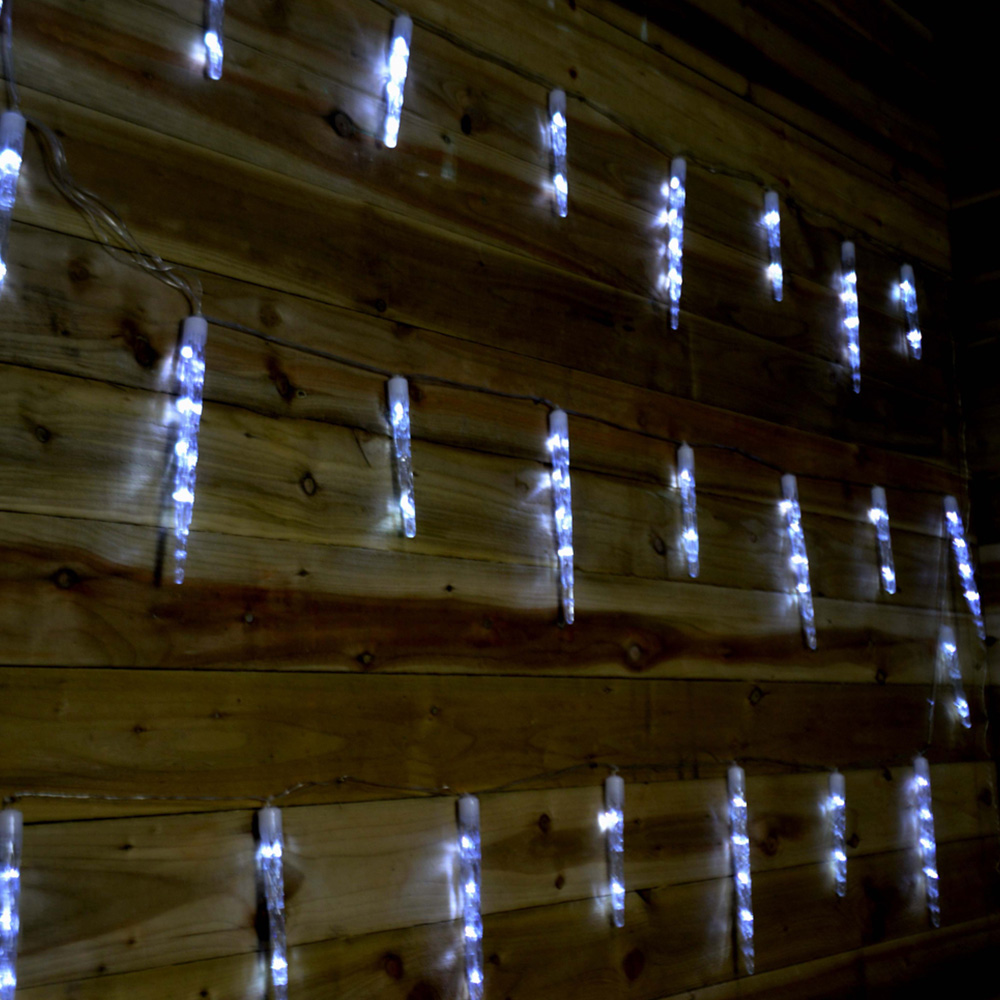 Premier 72 Cool White LED Clear Cable Icicle String Light 6.9m Image 6