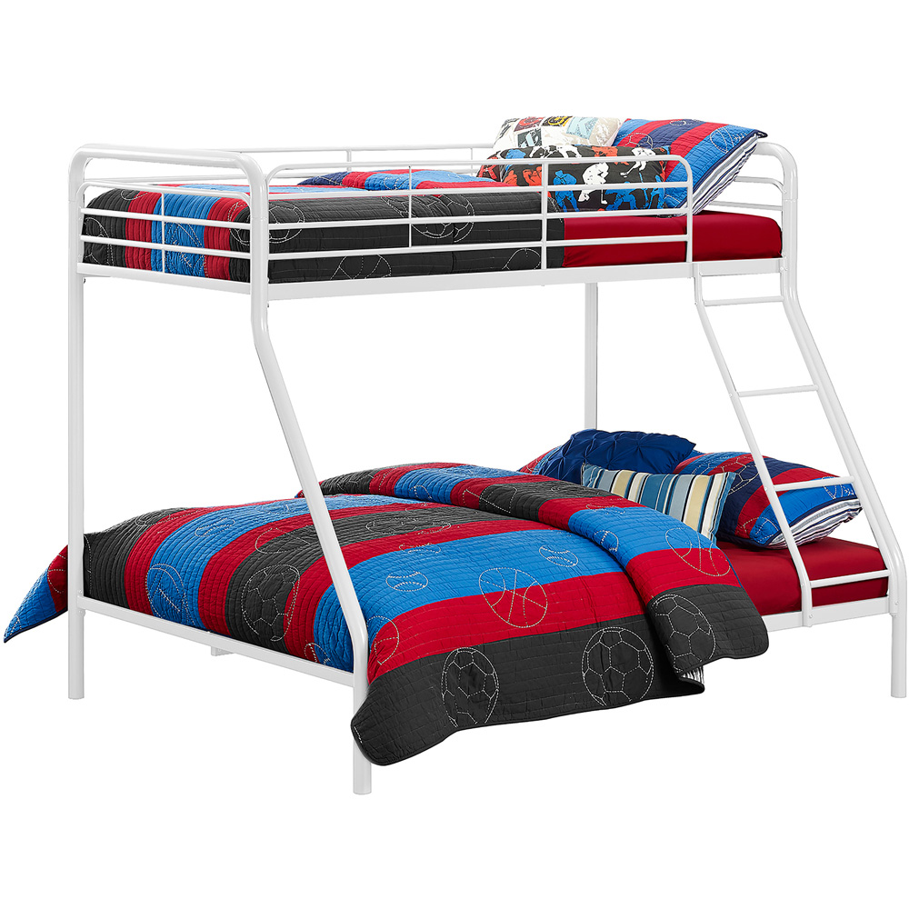 Dorel Single with Double White Metal Bunk Bed Image 4