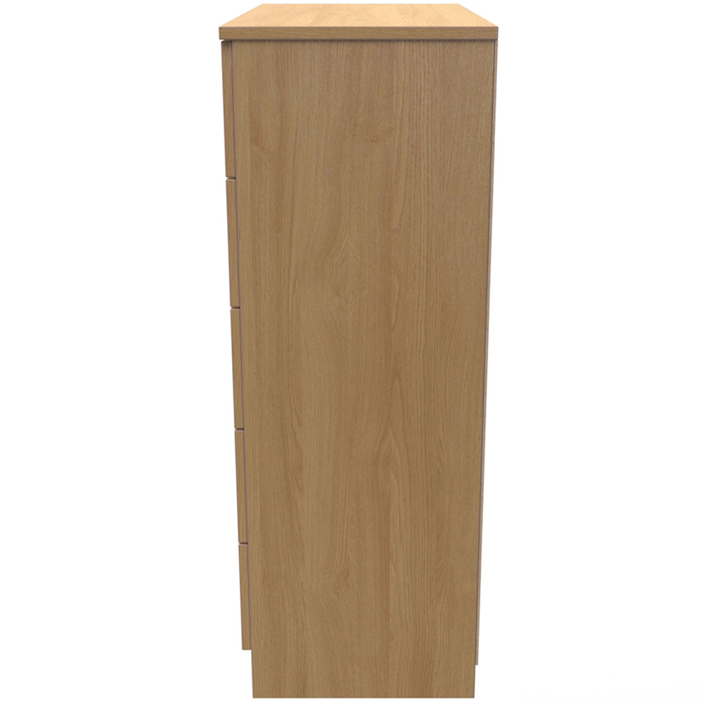 Crowndale Dorset 5 Drawer Modern Oak Chest of Drawers Ready Assembled Image 4