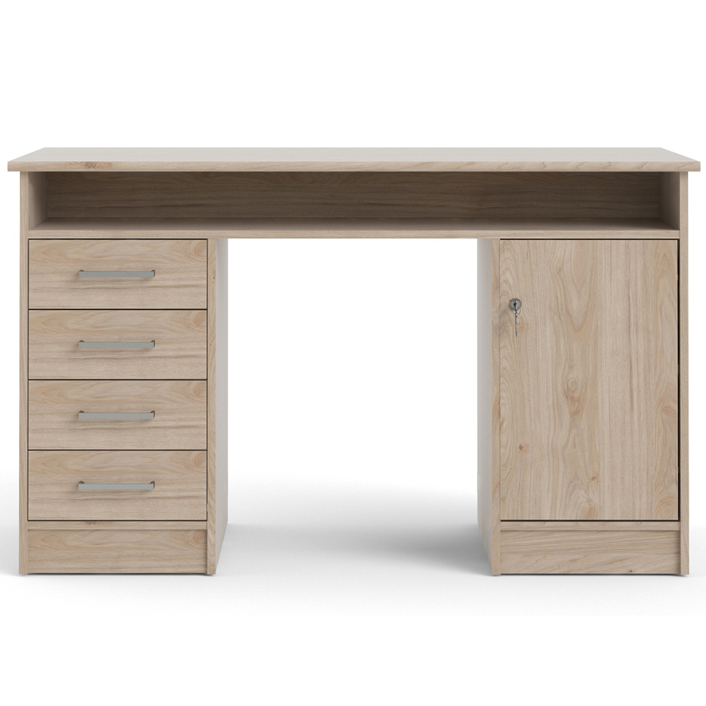 Florence Function Plus Single Door 4 Drawer Desk Jackson Hickory Oak Image 3