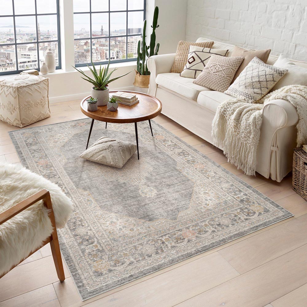 Desire Rugs Maia Grey Orchid Floral Non Slip Rug 200 x 300cm Image 2