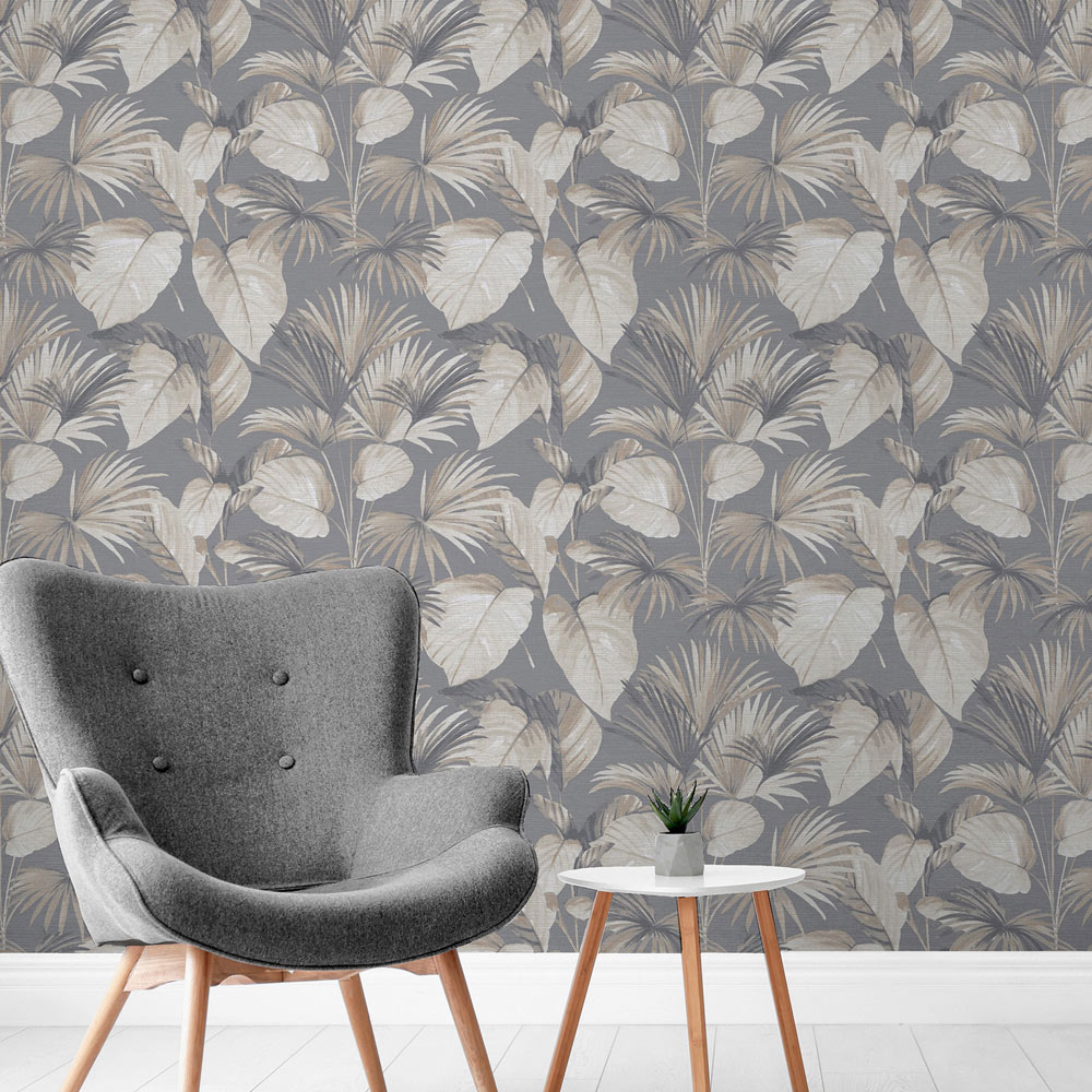 Arthouse Palm Grove Grey Wallpaper Image 4