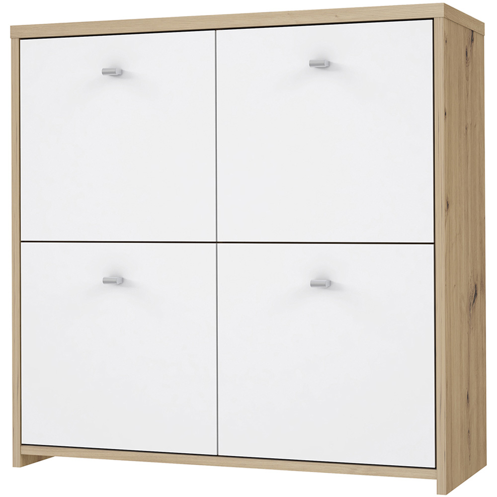 Florence Best 4 Doors Artisan White Oak Effect Storage Chest Image 4