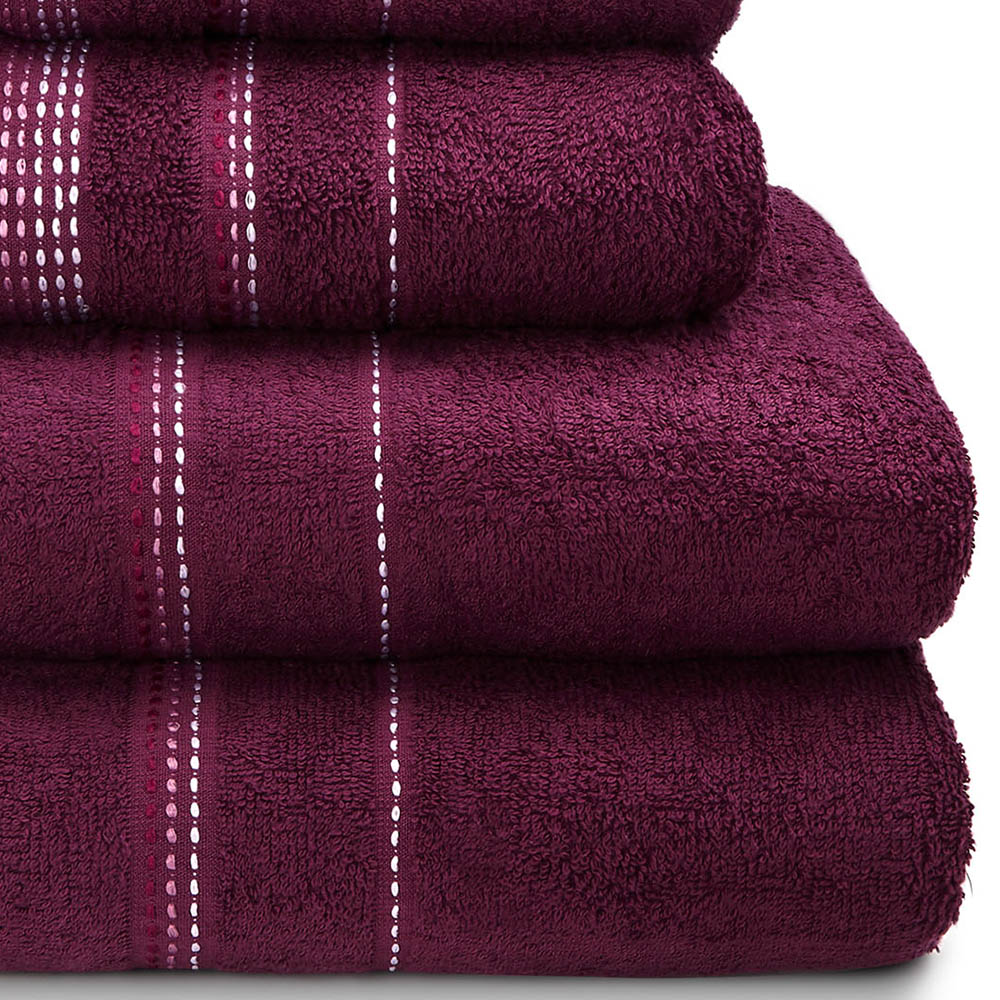 Rapport Home Berkley Embroidered Super Soft Pure Cotton Purple Face Towel Image 3