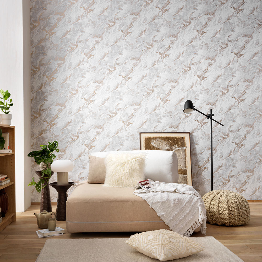 Erismann Evoluution Marble Neutral and Soft Gold Wallpaper Image 3
