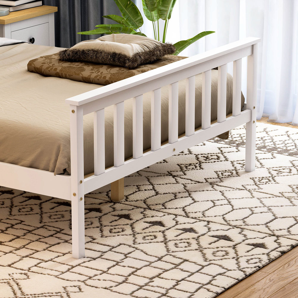 Vida Designs Milan Double White High Foot Wooden Bed Frame Image 4