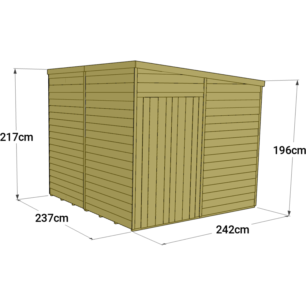 StoreMore 8 x 8ft Double Door Tongue and Groove Pent Shed Image 4