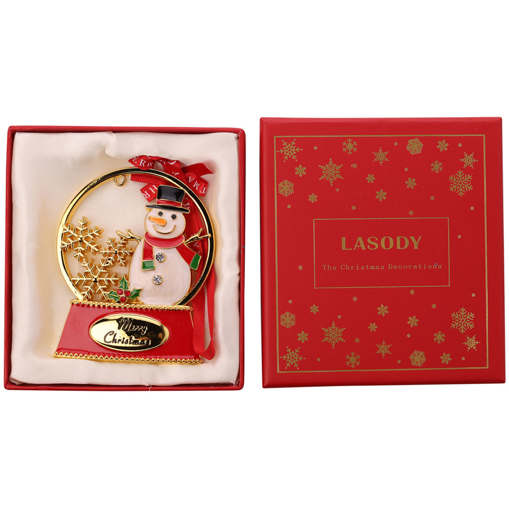 The Seasonal Gift Co Regal Tidings Snowman Globe Collectable Christmas Tree Decoration 19cm Image 2