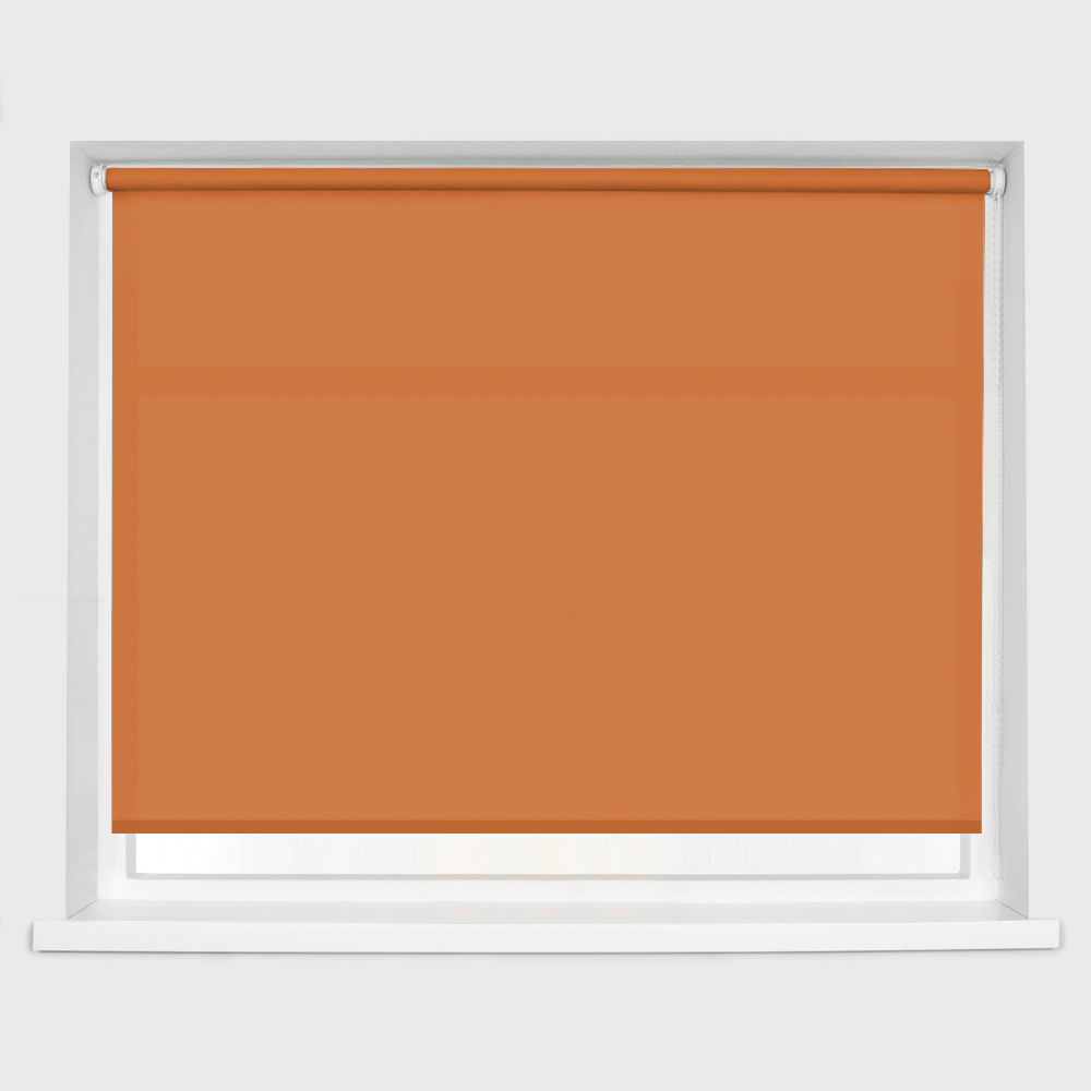 Caecus Straight Edge Roller Blind Orange 90cm Image 1