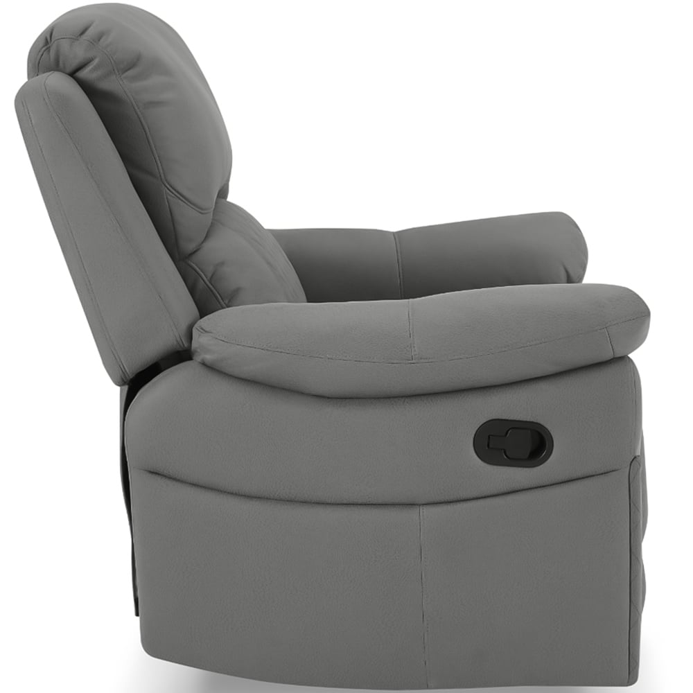 Home Detail Darius Single Seater Grey Air Leather Manual Recliner Sofa Image 4