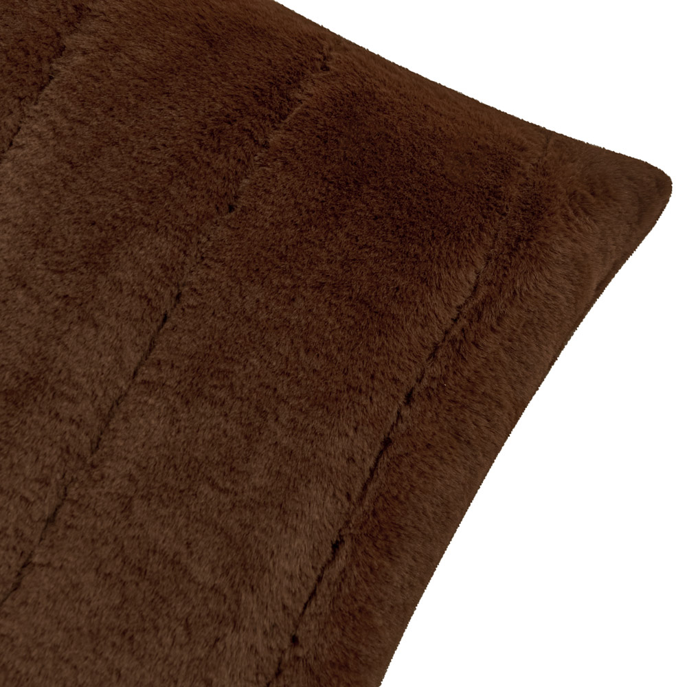 Paoletti Empress Brown Faux Fur Cushion 45 x 45cm Image 2