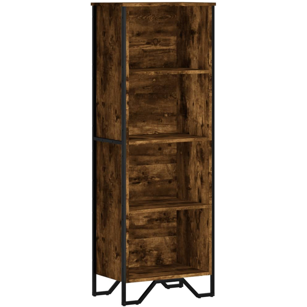 vidaXL 4 Shelf Smoked Oak Bookcase Image 2