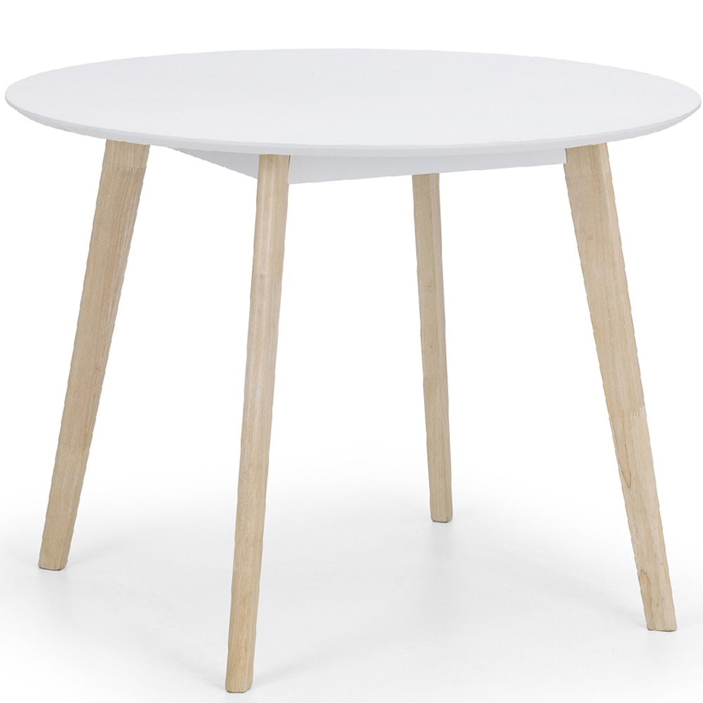 Julian Bowen Casa 4 Seater Round Dining Table White and Oak Image 2