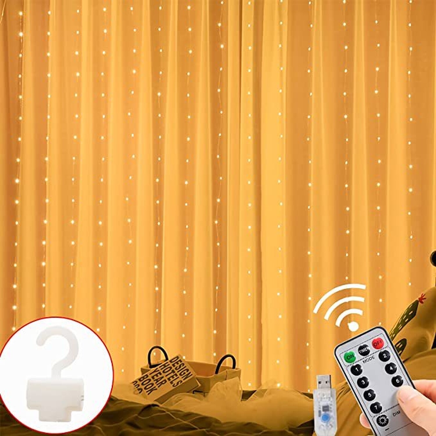 300 LED Curtain Light with Remote Image 4