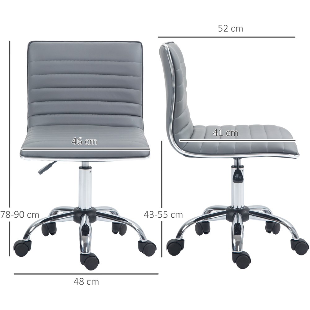 Portland Light Grey PU Leather Swivel Office Chair Image 7
