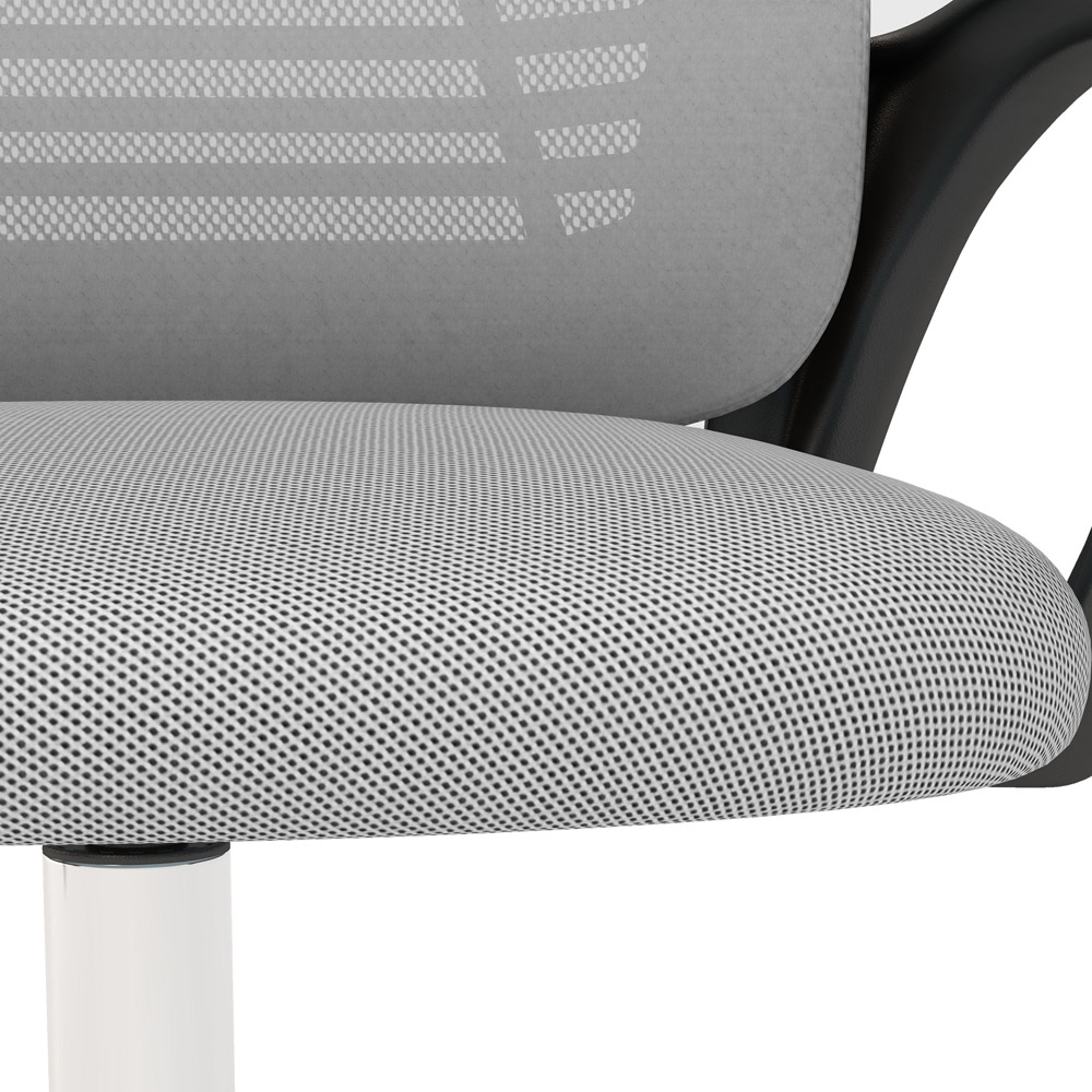 Portland Grey Mesh Office Chair with Rotatable Headrest Image 3