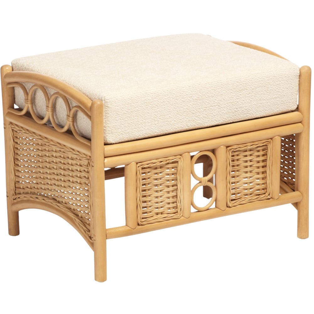 Desser Furniture Vale Light Oak Natural Rattan Footstool Image 5