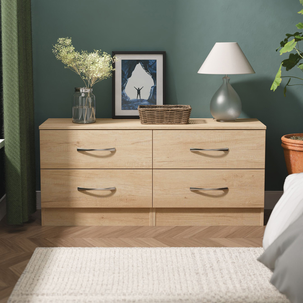 Crowndale Avon 4 Drawer Nebraska Oak Bed Box Ready Assembled Image 7
