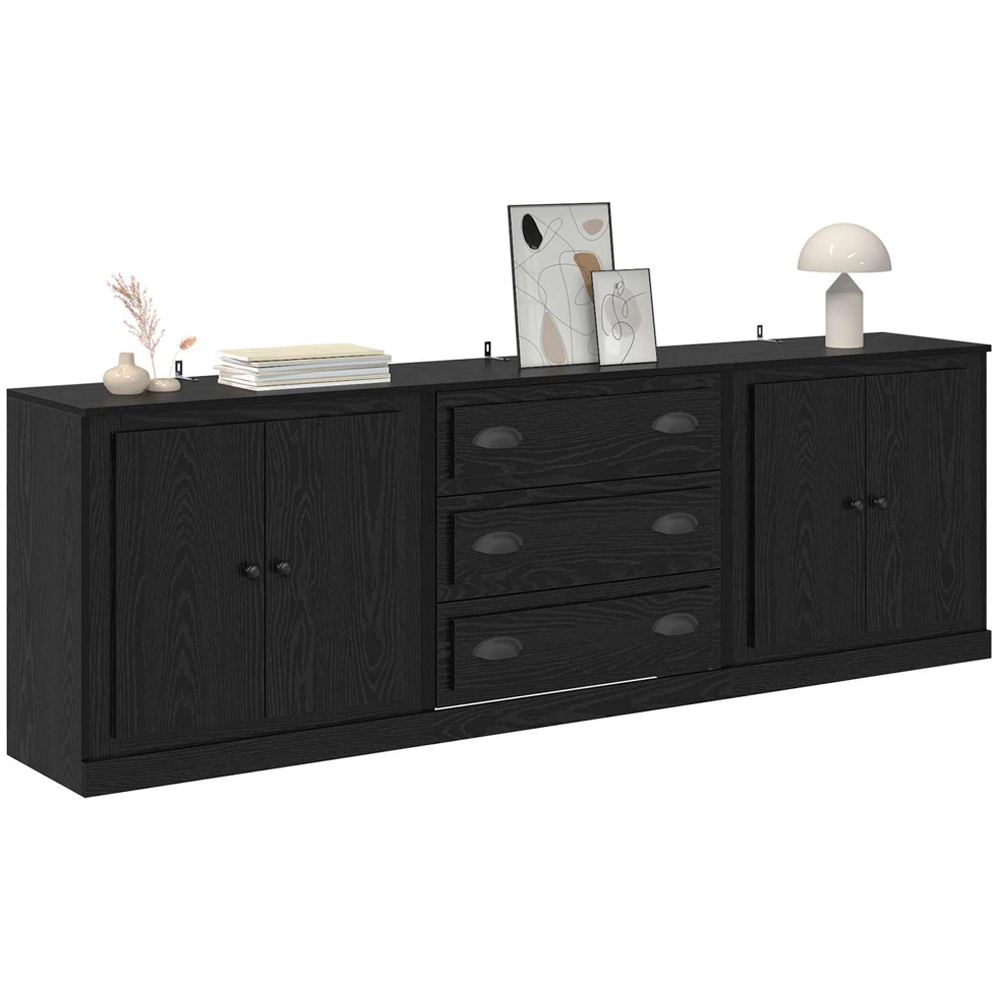 vidaXL Black Sideboard Set of 3 Image 3