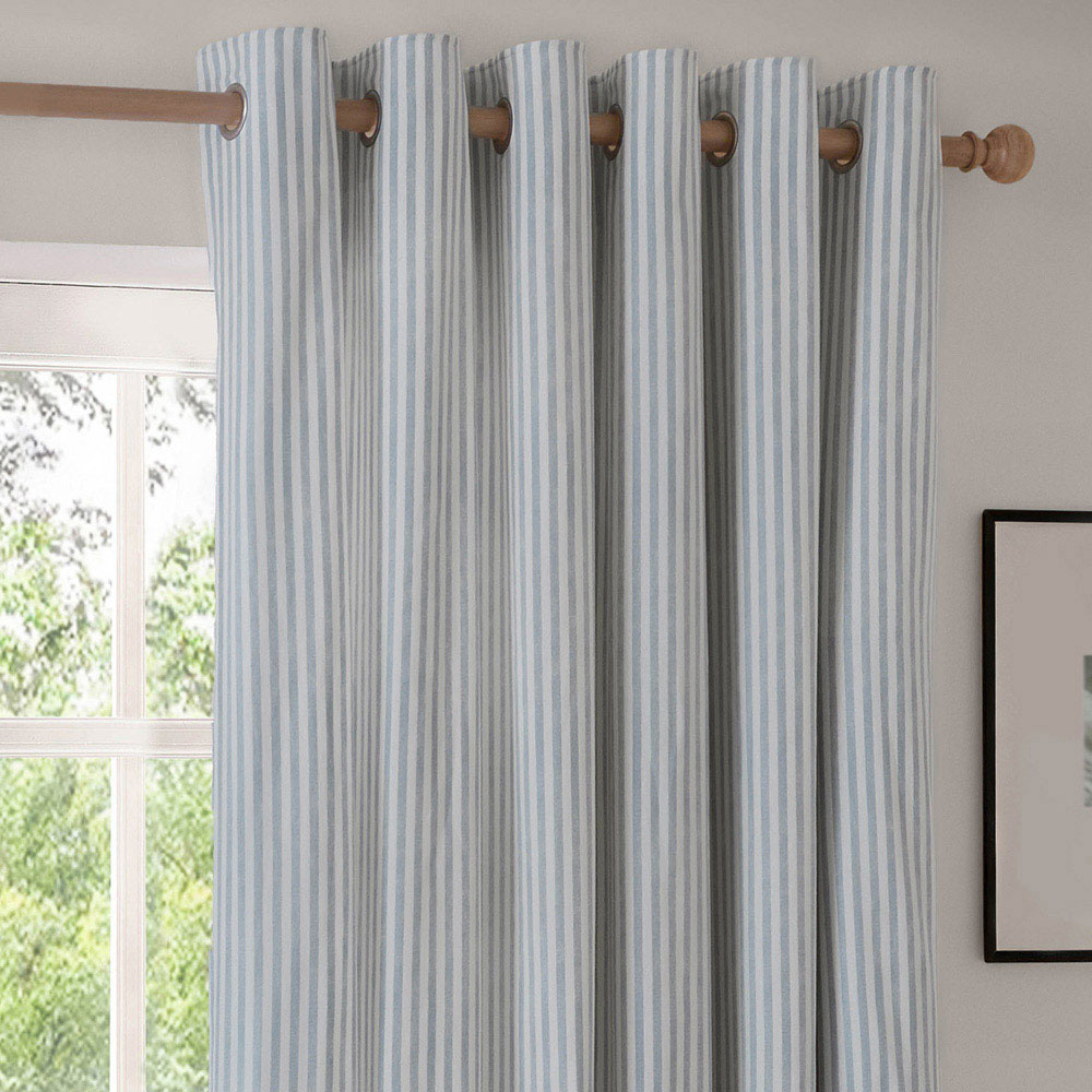 Yard Hebden Mineral Blue Cotton Blackout Eyelet Curtains 117 x 137cm Image 3