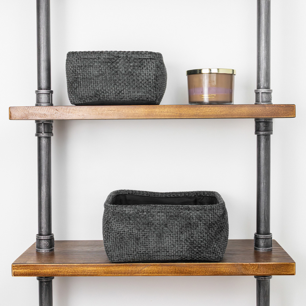 JVL Metro Black Square Storage Basket 2 Pack Image 7