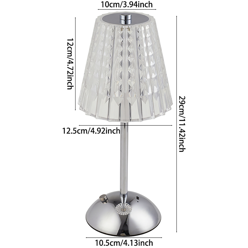 Living and Home Polished Chrome LED Table Lamp Image 8