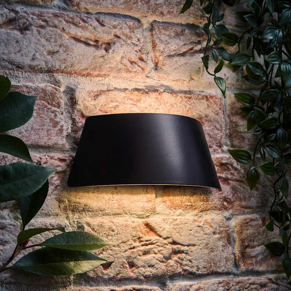 ValueLights John Matte Black Curved LED Outdoor Wall Downlight Image 2
