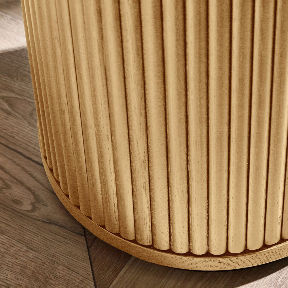 Julian Bowen Louis Single Door Light Oak Effect Fluted Side Table Image 5