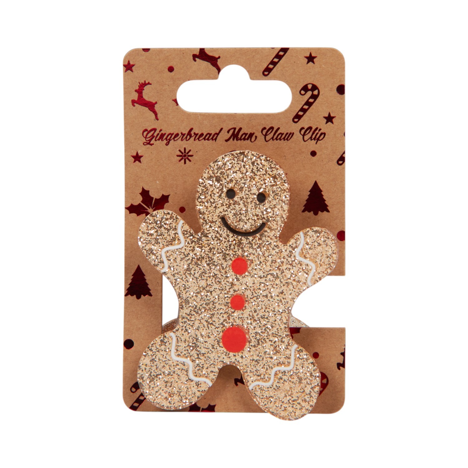 Gingerbread Man Claw Clip Brown Image 1