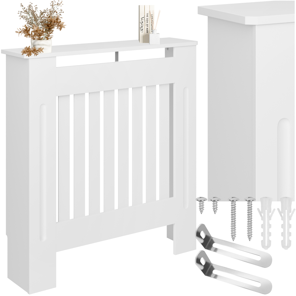 tectake Vila Louvre Style White Radiator Cover 78 x 82 x 19cm Image 2
