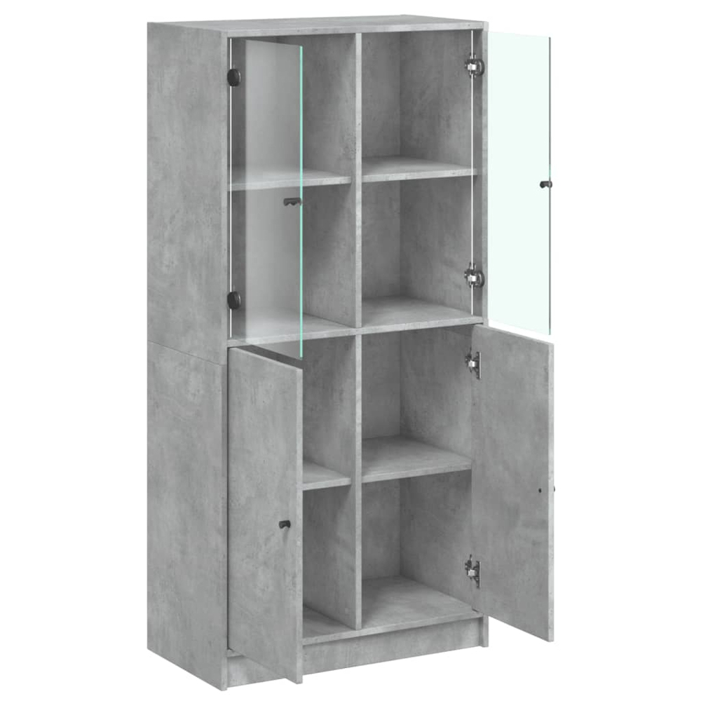 vidaXL 4 Door Concrete Grey Highboard Image 6