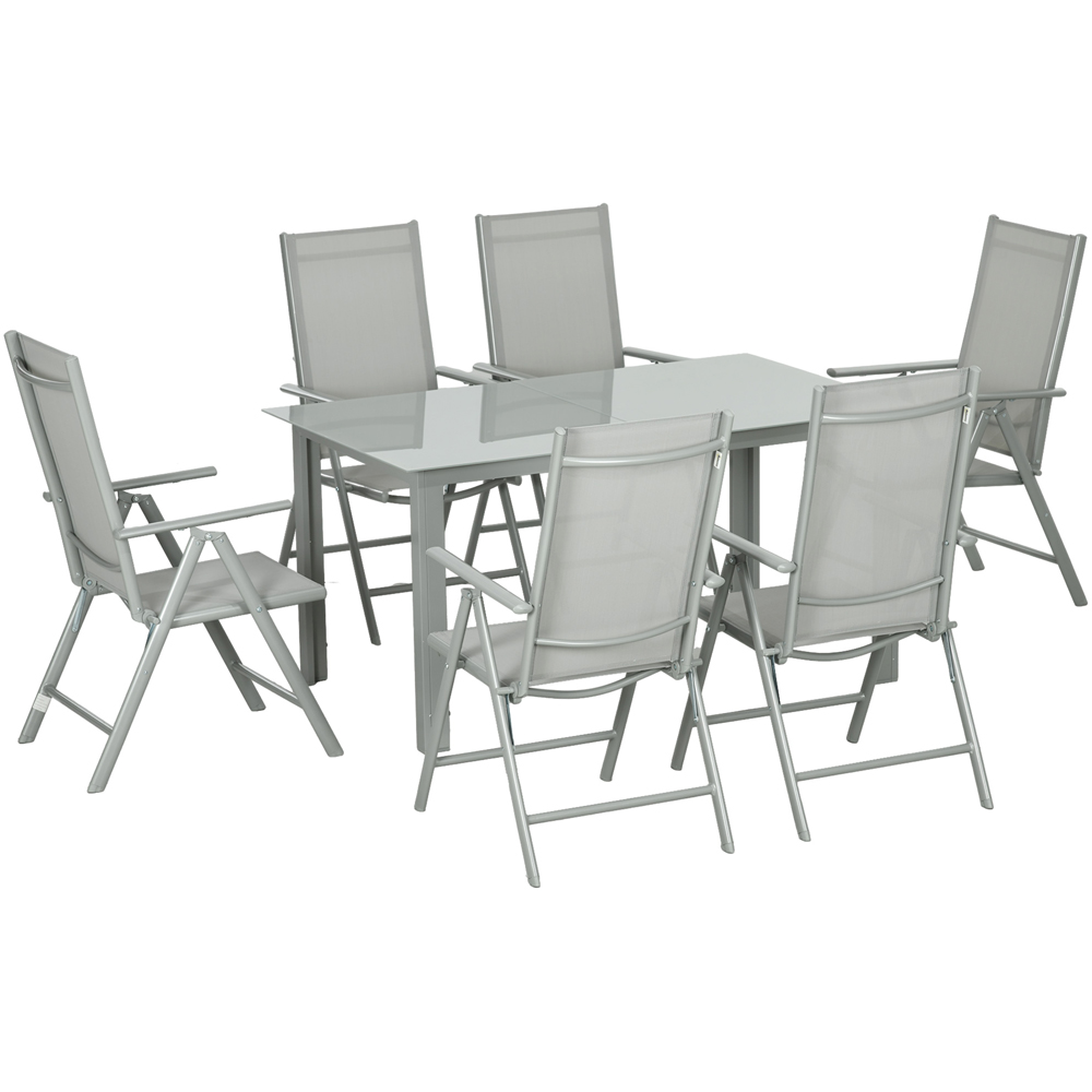 Outsunny 6 Seater Grey Garden Dining Set Image 2