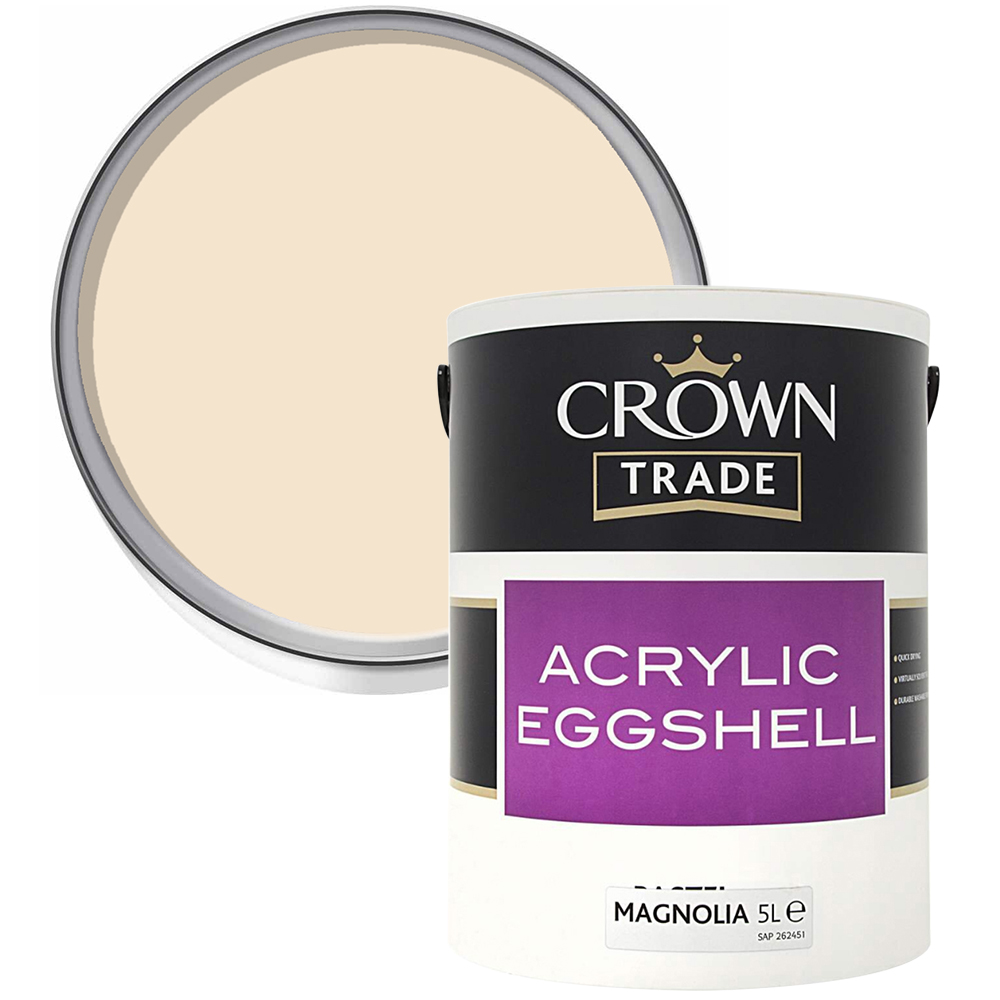Crown Trade Magnolia Acrylic Eggshell Paint 5L Wilko