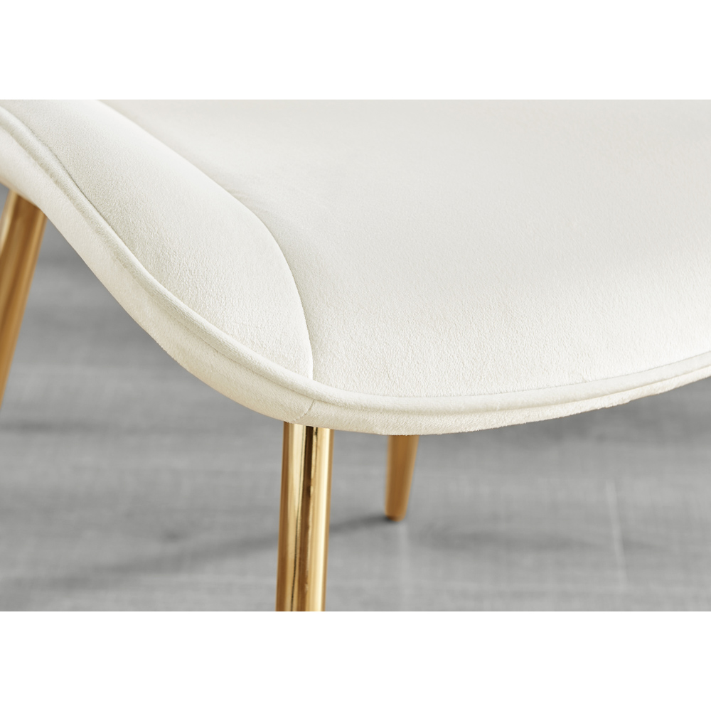 Furniturebox Cesano Set of 2 Cream and Gold Velvet Dining Chair Image 7