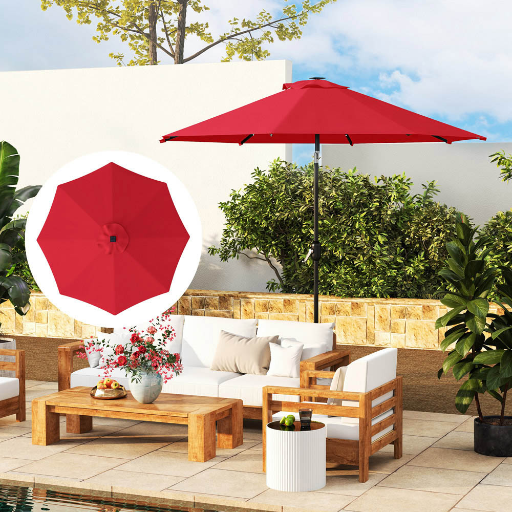 Outsunny Red Parasol Replacement Canopy 300cm Image 2