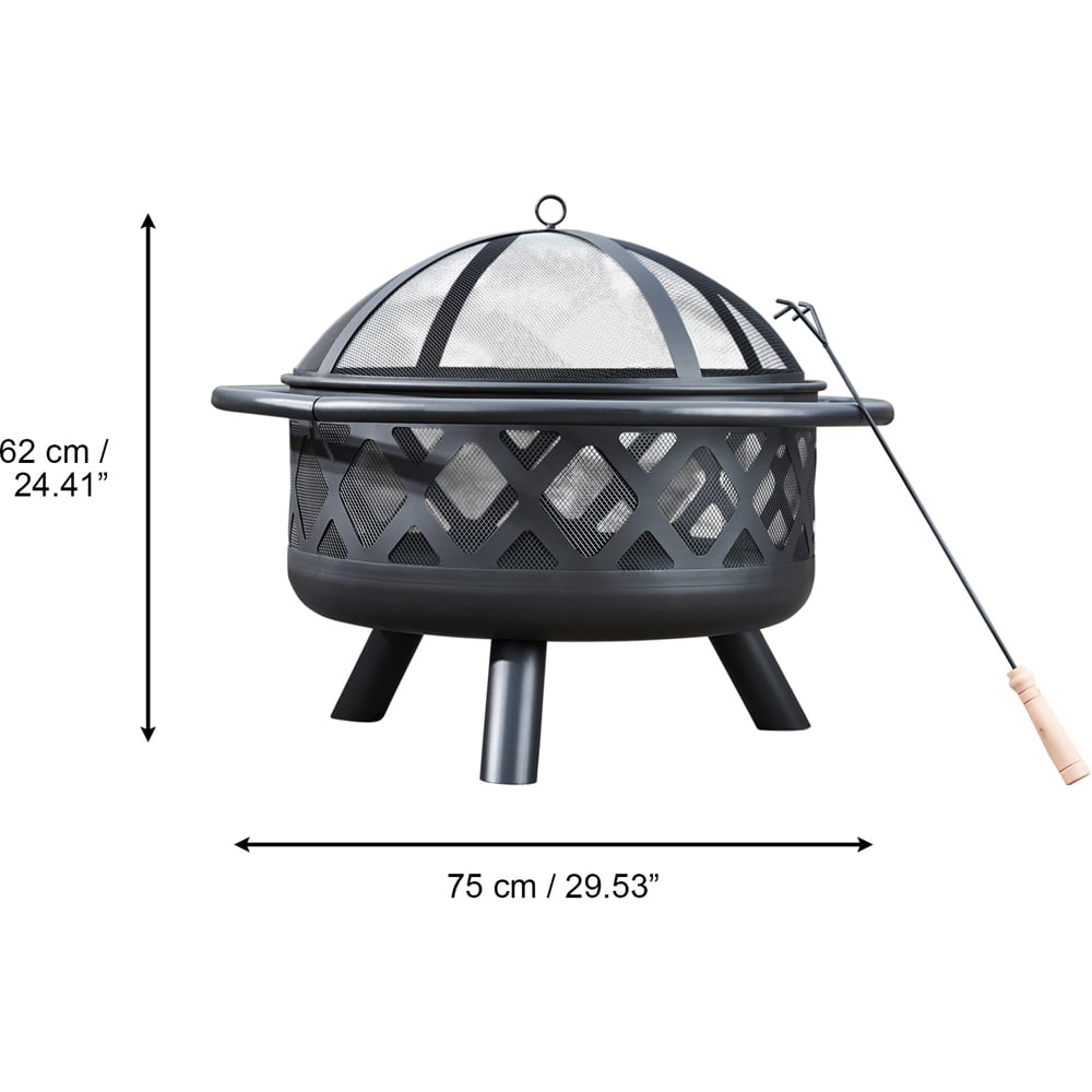 Teamson Home Round Steel Wood Burning Outdoor Fire Pit Image 8