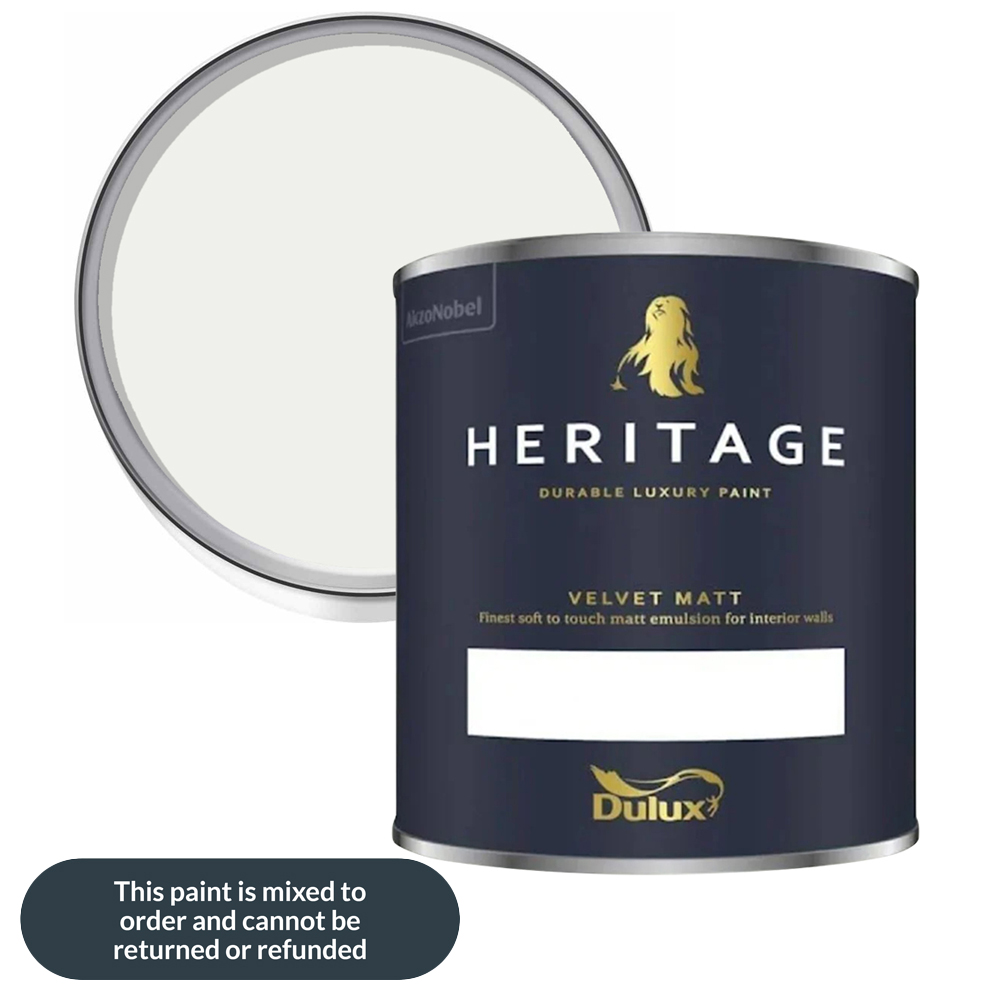 Dulux Heritage Walls and Ceilings China White Velvet Matt Emulsion Paint 1L Image 1