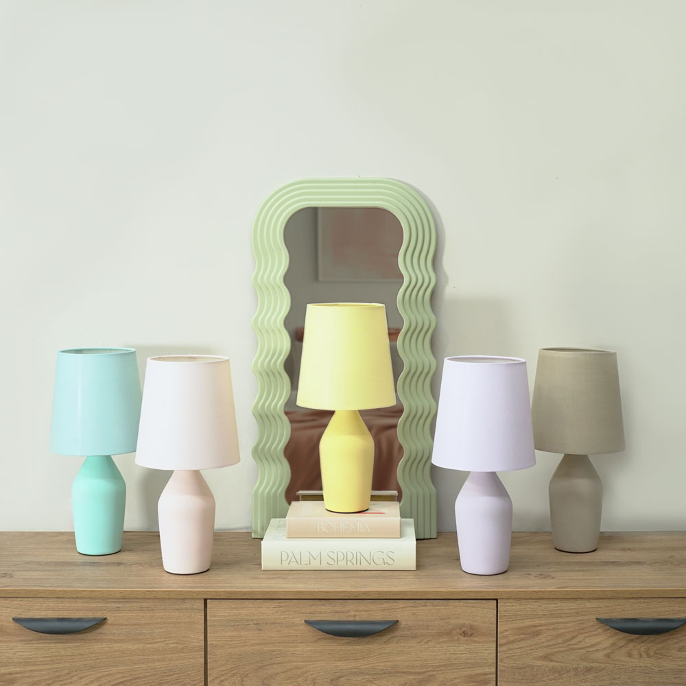 ValueLights Arlo Grey Shade Ceramic LED Table Lamp Image 4
