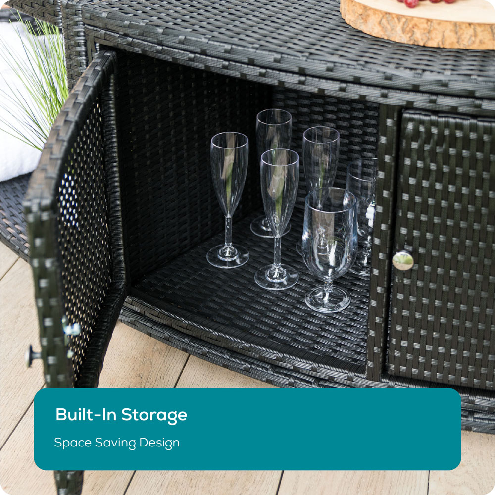 Lay-Z-Spa 2 Door 2 Shelf Black Round Rattan Spa Surround 200cm Image 5