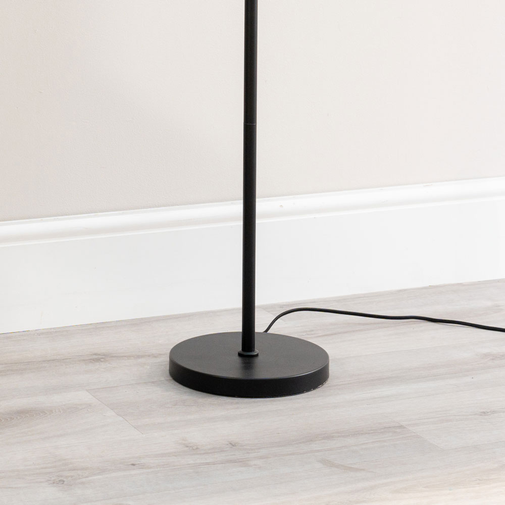 ValueLights Marissa Forest Green Velvet Shade Black Ball LED Floor Lamp Image 3