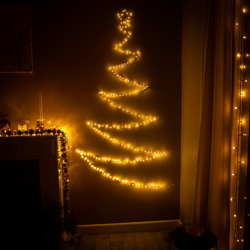 The Christmas Centre 200 Warm White LED Pre-Lit Silver Wire Foldable Xmas Tree 5.6ft Image 2