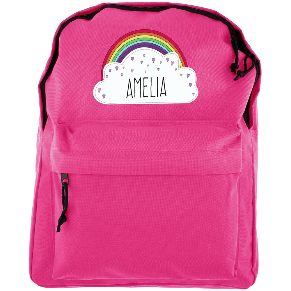 Personalised Memento Rainbow Pink Backpack Image 1